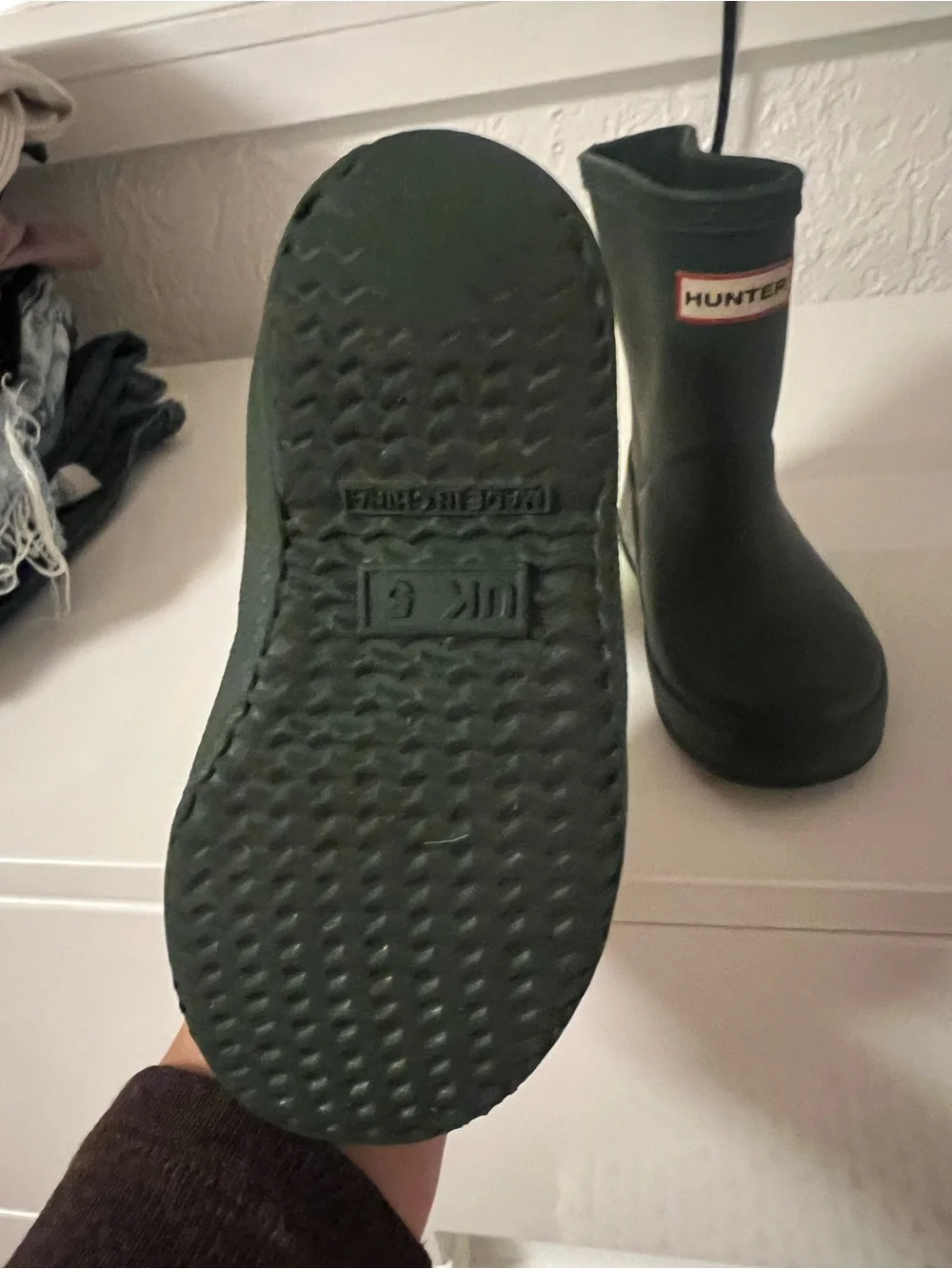 Hunter Kids Dark Green Waterproof Rain Boots